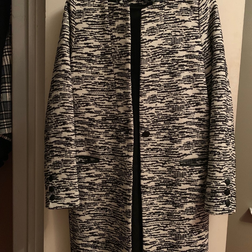 Julie Brandt Coco B&W Cotton Blend Tartan Plaid Lo
